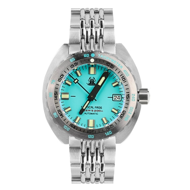 Tactical Frog SUB 300T Watch NH35 Automatic Dive Watch Mens Mechanical Sapphire Glass C3 Super Luminous Stainless Bracelet
