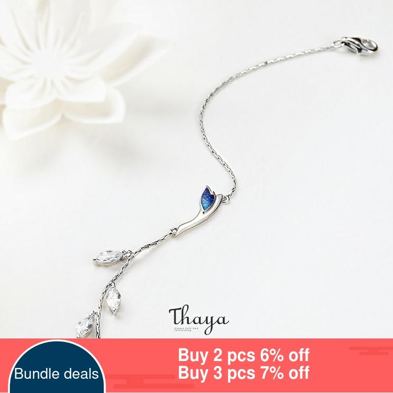 Thaya Chinese Style Beads Bracelets 925 Sterling Silver Blue Crane Bracelets for Girls Elegant Special Jewelry