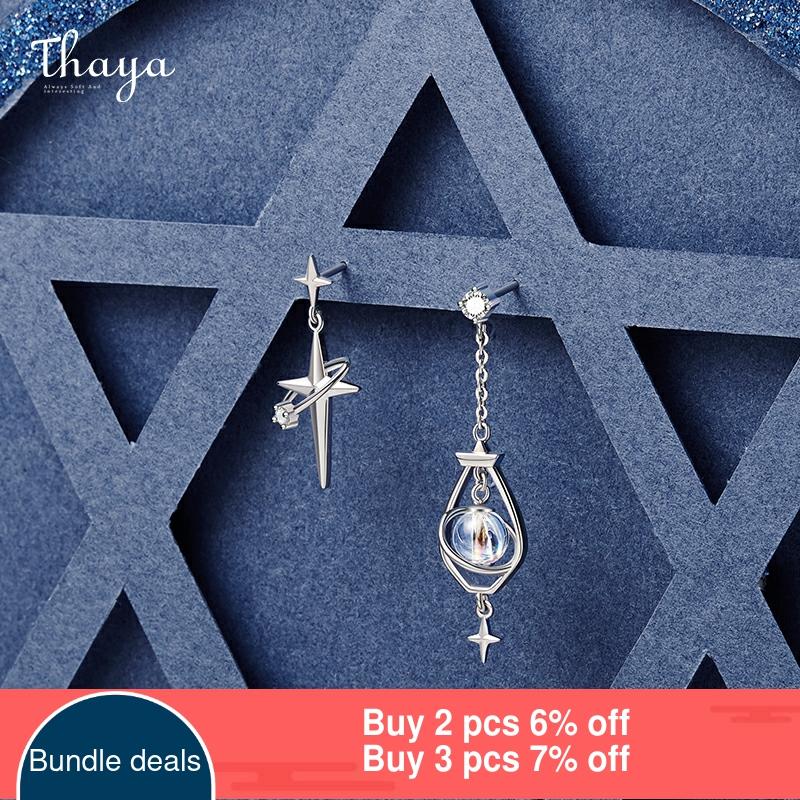 Thaya Original Design 925 Silver Needles Earring Plated 18K Gold Earrings Zircon Charms Stud For Young Girl Fine Jewelry Gift