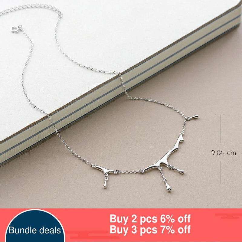 Thaya Original Design Falling Rain Injury S925 Sterling Silver Necklace Simple Choker Necklace Female Jewelry Gift for Women
