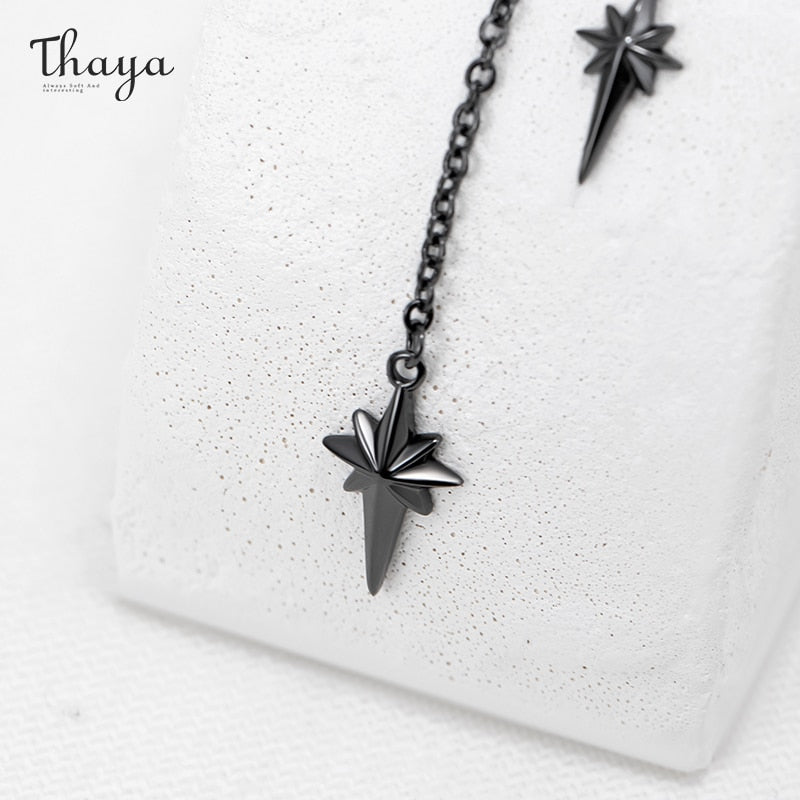 Thaya Vintage Moon Pendant Necklace For Women Moon Design Choker Blue Crystal Colar Chain Necklace Engagement Fine Jewelry