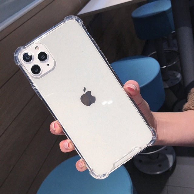 Transparent Shockproof Case for iPhone 12 mini 11 Pro Max XS XR X 6S 7 8 Plus Clear Anti-knock Phone Shell Soft TPU Back Cover