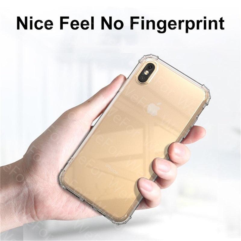 Transparent Shockproof TPU Phone Case For iPhone 12 11 Pro XS Max SE 2 XR X 8 7 6 6S Plus Ultra Thin Soft Silicone Clear Cover