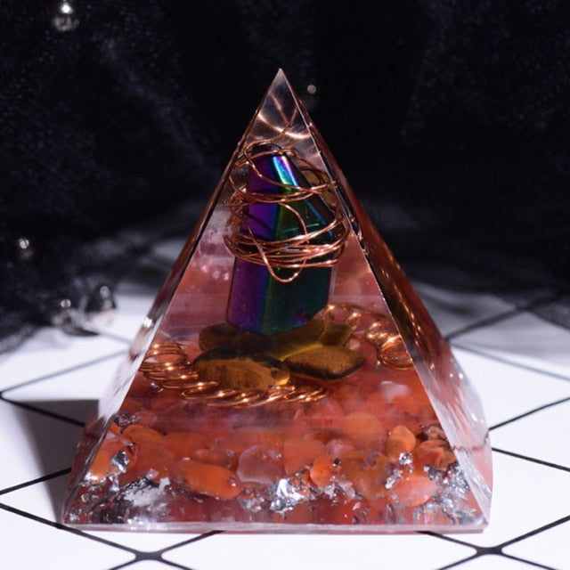 Tree of Life Orgonite Pyramid Mold Amethyst Peridot Healing Crystal Energy Orgone Pyramide EMF Protection Meditation Tool Decor