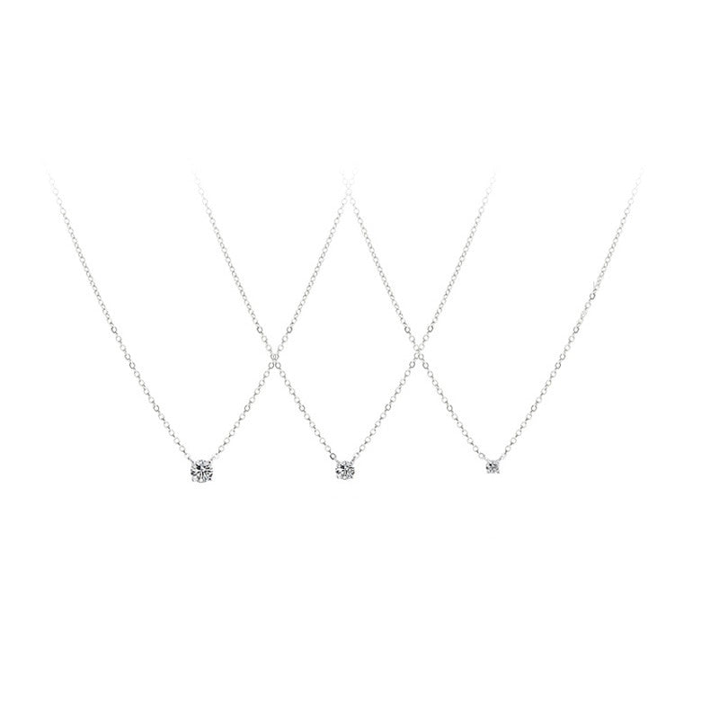 Trendy 925 Sterling Silver O-Chain Choker 0.3cm/0.4cm/0.5cm Zircon Pendant Women Wedding Gift Necklace Fine Jewelry NK033