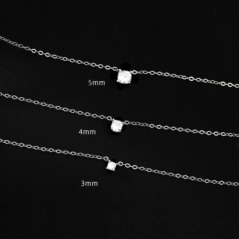 Trendy 925 Sterling Silver O-Chain Choker 0.3cm/0.4cm/0.5cm Zircon Pendant Women Wedding Gift Necklace Fine Jewelry NK033