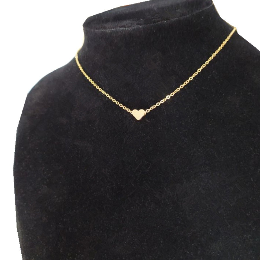 Trendy Heat Pendant Choker Necklace for Women Wedding Punk Small Gold Color Short Chain Necklace Jewelry
