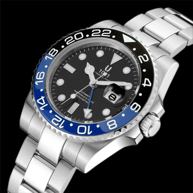 U1001 Brand Luxury Mechanical Automatic Men Watch Relogio Masculino Reloj Ceramic Bezel Sport Mens Watches Stainless Steel Wrist