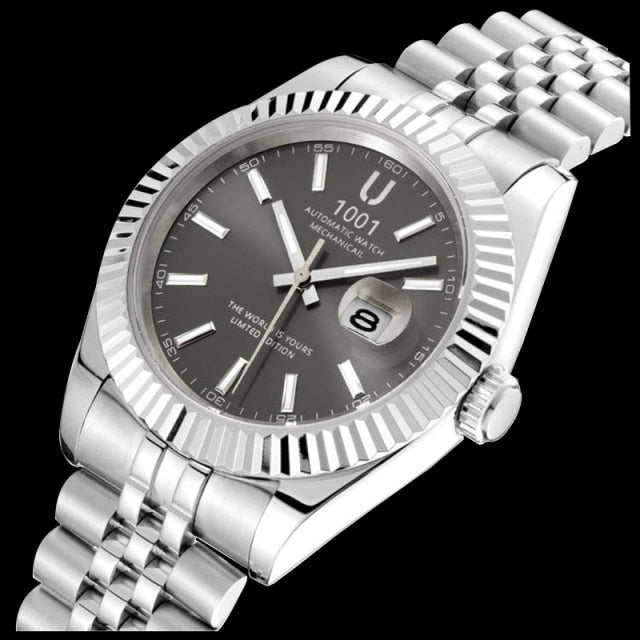 U1001 Brand Luxury Mechanical Automatic Men Watch Relogio Masculino Reloj Ceramic Bezel Sport Mens Watches Stainless Steel Wrist