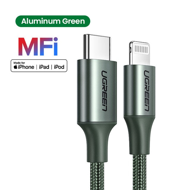 UGREEN USB C to Lightning Cable for iPhone 12 mini Pro Max PD18W 20W Fast Charging Data PD Cable for MacBook iPad Pro USB Wire