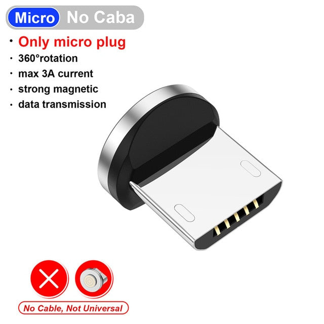 USLION 3A Magnetic Cable usb Fast Charging Type C Magnet Charge Micro usb Cable For iPhone 8 7 6 XS Plus Samsung Xiaomi usb c