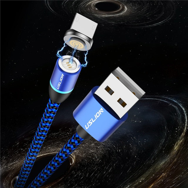 USLION 3A Magnetic Charger Micro USB Type C Cable Fast Charging Cord For iPhone 11 X Fast Charging For Samsung S10 S9 Redmi Note