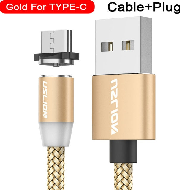 USLION LED Magnetic USB Cable Fast Charging USB Type C Phone Cable Magnet Charger Data Charge Micro USB For iPhone 11 For Xiaomi
