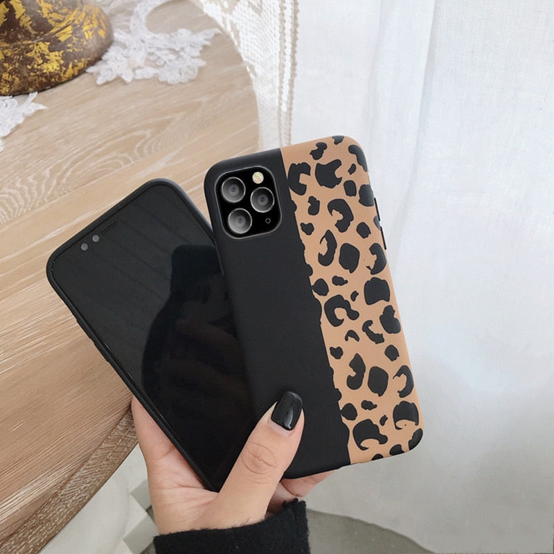 USLION Leopard Print Phone Case For iPhone 12 11 X XR XS Max Soft Back Cover Shockproof Fashion Cover For iPhone 6 6S 7 8 7Plus