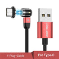 USLION Magnetic USB Cable Fast Charging Type C Cable Magnet Charger Micro USB Cable Mobile Phone USB Cord New 360º+180º Rotation