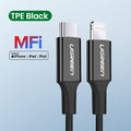 Ugreen MFi USB C to Lightning Cable for 12 Mini 12 Pro Max 8 PD 18W 20W Fast Charger Data Cable for Macbook iPad Pro USB C Cord