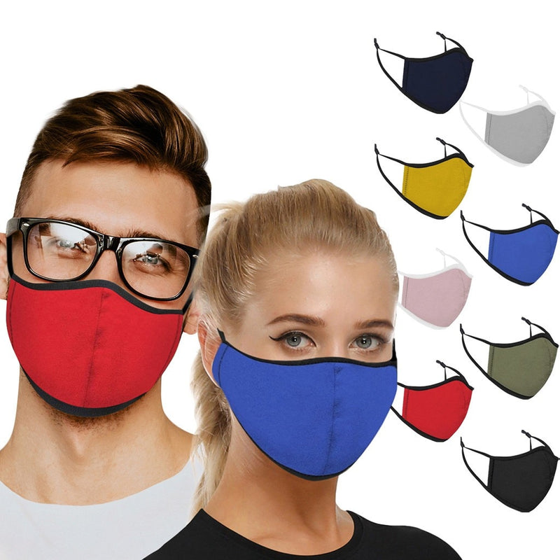 Unisex Pure Color Stitching Washed And Reused Face Mask For Men And Women Halloween Cosplay Protection Breathable Face Mask