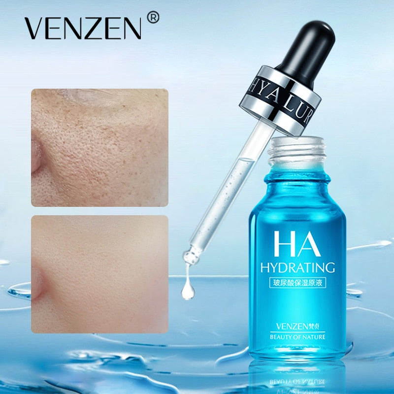VENZEN Hyaluronic Acid Moisturizing Face Serum Remove Fine Lines Anti-Aging Anti-Wrinkle Firming Deep Skin Care15ml