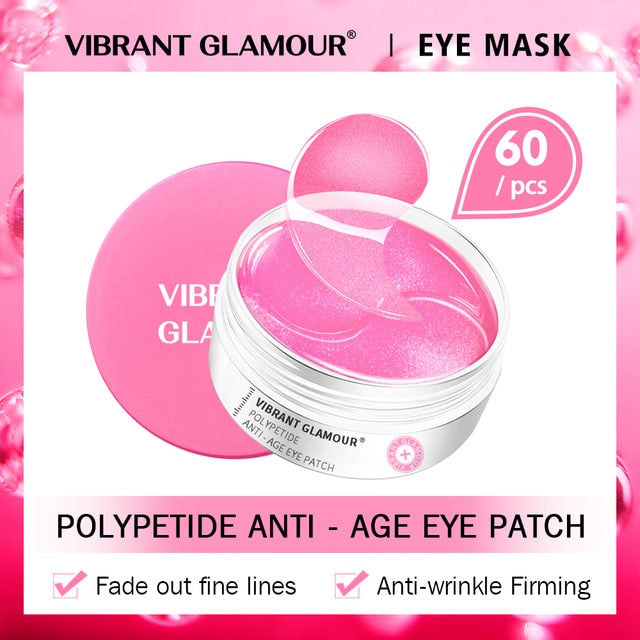 VIBRANT GLAMOUR Eye Mask Moisturizing Hyaluronic Acid Eye Patch Skin Care Collagen Anti Aging Gel Remove Dark Circles Eye Bag