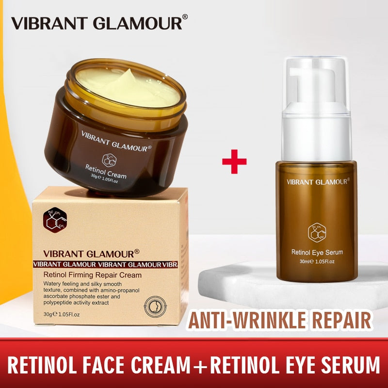 VIBRANT GLAMOUR Retinol Face Cream Anti Wrinkle Improve Fine Lines Brightening Whitening Tightening Revitalizing Skin Care 30g