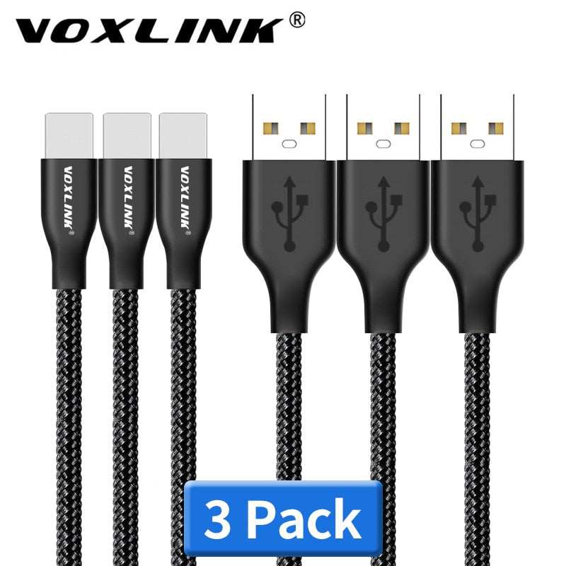 VOXLINK USB Cable 5Pack Nylon Braided for iphone X XS XR Fast Charging Sync Data USB Cable For iphone xs max 8 8Plus 7  6s ipad