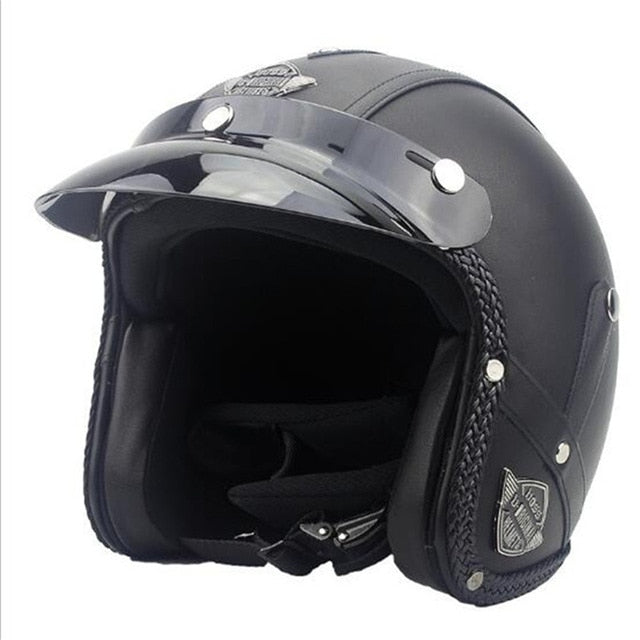 Vega Vintage Motorcycle Helmet for Men & Women, Classic Retro Open Face Design Lightweight DOT Certified for Motorbike Cruiser M