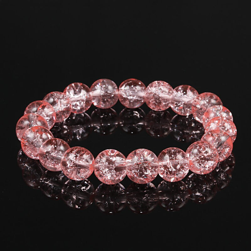Vintage Natural Stone Bracelet Crystal Pink Beads Elastic Bangles Charm Women Bracelets for Femme Handmade Jewelry Lovers Gift