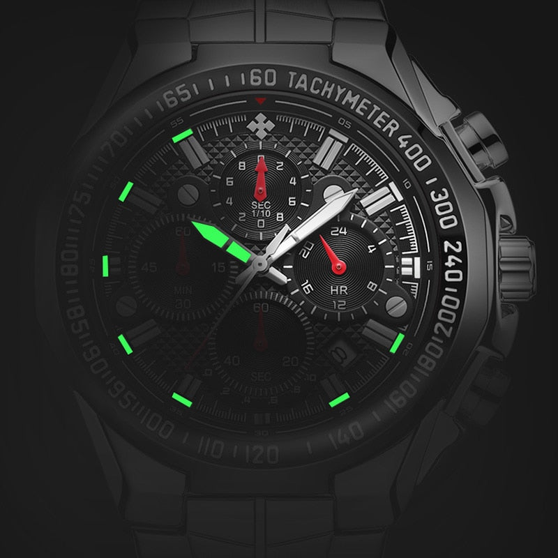 WWOOR Watches Men Top Brand Luxury Black Sports Chronograph Clock Man Fashion Big Dial Quartz Wrist Watch Relogio Masculino 2020