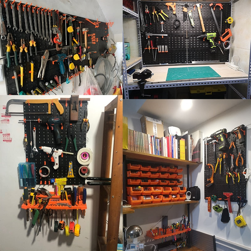 Wall-Mounted Hardware Tool Hanging Board ToolBox Parts Storage Box Garage Workshop Storage Rack Car Tool Board With Hook