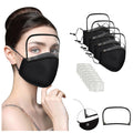 Washable Reusable Face Mask With Filter And Detachable Eye Shield Protection Masks For Face With Adult Halloween Cosplay