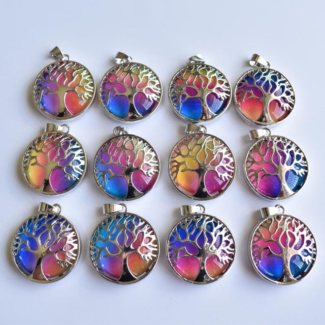Wholesale 12pcs/lot fashion natural Amethysts lapis alloy tree of life Pendants for jewelry accessories marking free shipping