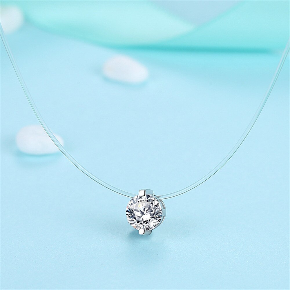 Wholesale 5PCS Real 925 Sterling Silver Link Chain Necklace Adjustable Crystal CZ Pendant Necklace for Women Wedding Jewelry