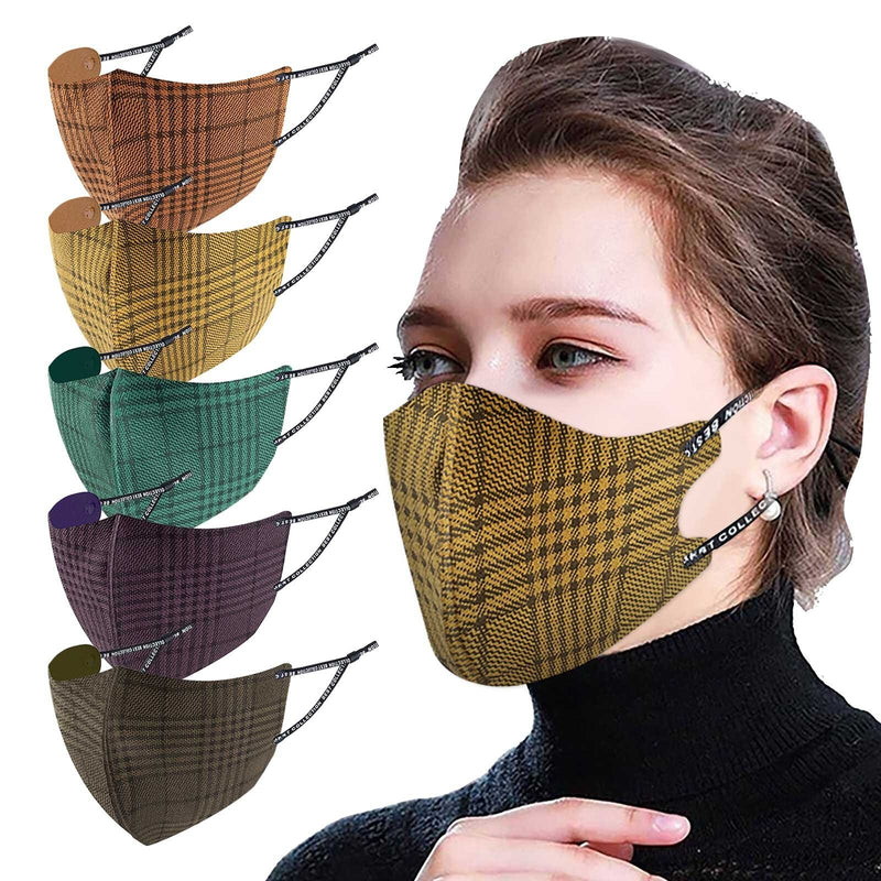 Winter Warm Mask Washable Lattice Air Layer Space Cotton Mask For Face With Adult Protection Breathable Halloween Cosplay