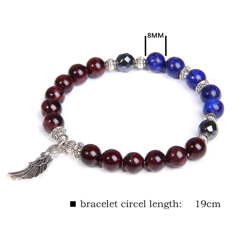 Women Bracelet Natural Garnet Stretch Bracelets Men Fashion Lotus Charm Bracelets Women Stone Beads Buddha Jewelry Femmes Bijoux