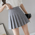 Women Short Pleated Plaid Skirt Korean Slim Fit High Waist Preppy Style Skirts Girls Fashion Mini A-Line Sexy Cute Clothes