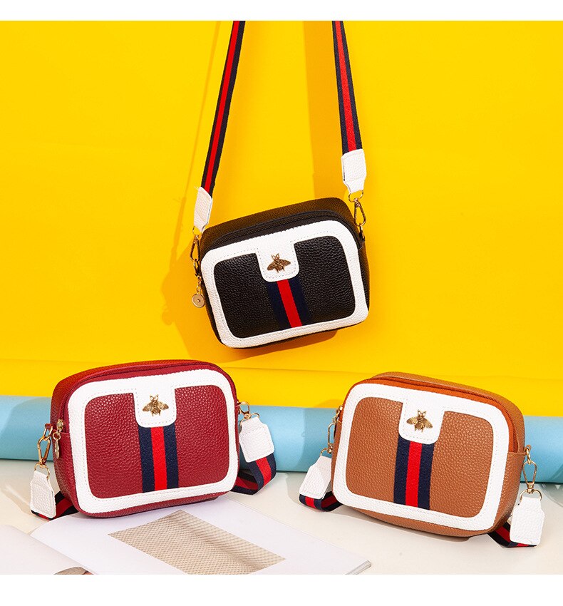 Women Shoulder Bag Bee Handbag Messenger Phone Match-Color Square Bag Fashion Lady Small Bags Wholesale