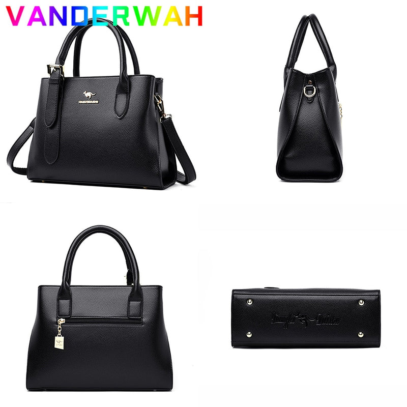 Women's Top-Handle Handbag Large Capacity Tote Bags Luxury Designer Shoulder Crossbody Femme High Quality Leather Sac A Main