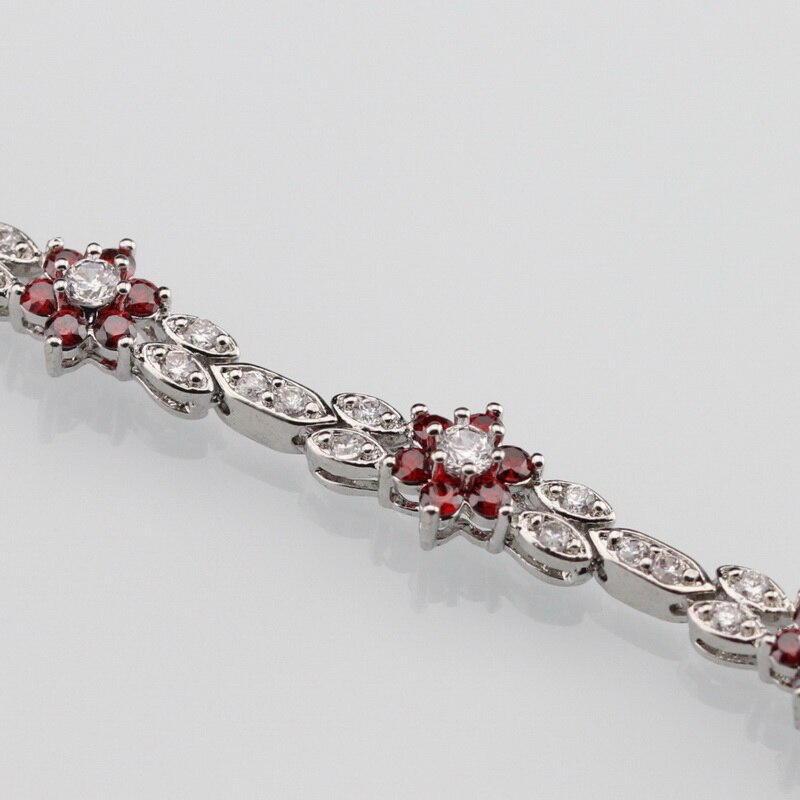 Wonderful Red Garnet  Silver Color  Bracelet Health Fashion  Jewelry For Women Free Jewelry Box SL63