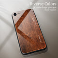 Wood grain tempered glass phone case For iPhone 11 Pro 7 8 6 6S plus Tempered Glass Case For iPhone X XS MAX 11 12 Pro XR cases