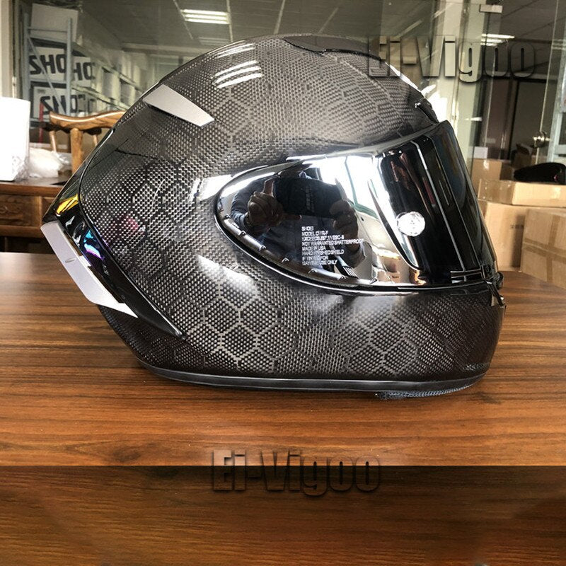 X-Fourteen Snake Skin Carbon Fiber Helmet X14 Full Face Motocross Racing Motorcycle Professional Helmet Casco De Motocicleta