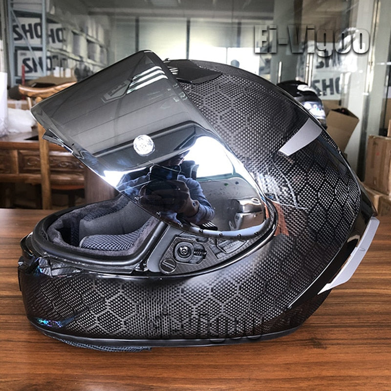 X-Fourteen Snake Skin Carbon Fiber Helmet X14 Full Face Motocross Racing Motorcycle Professional Helmet Casco De Motocicleta