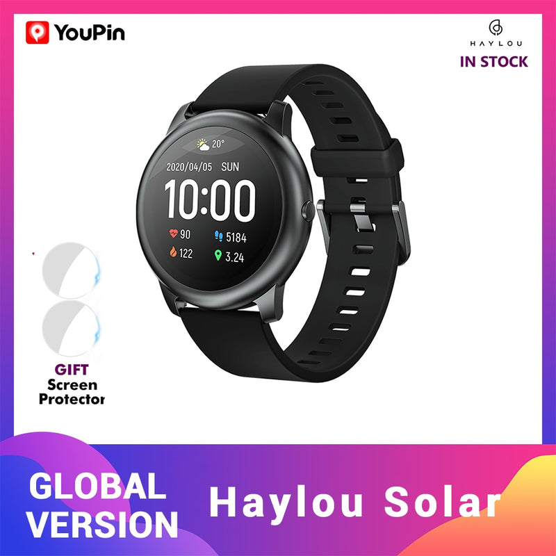 Xiaomi Youpin Haylou Solar LS05 Smart Watch Sport Metal Round Case Heart Rate Sleep Monitor IP68 Waterproof  iOS Android Global