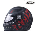 YEMA 836 Electric motorcycle helmet for men and women in all seasons personality carbon fibre Full cover retro locomotive helmet