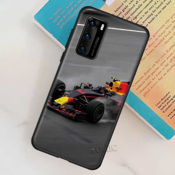 Yomic For Formula 1 Soft Case for Huawei P30 P40 Lite E P Smart Z 2019 2020 2021 P20 Pro P10 Lite Black Silicone Phone Cover