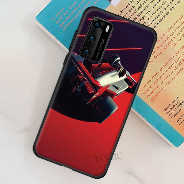 Yomic For Formula 1 Soft Case for Huawei P30 P40 Lite E P Smart Z 2019 2020 2021 P20 Pro P10 Lite Black Silicone Phone Cover