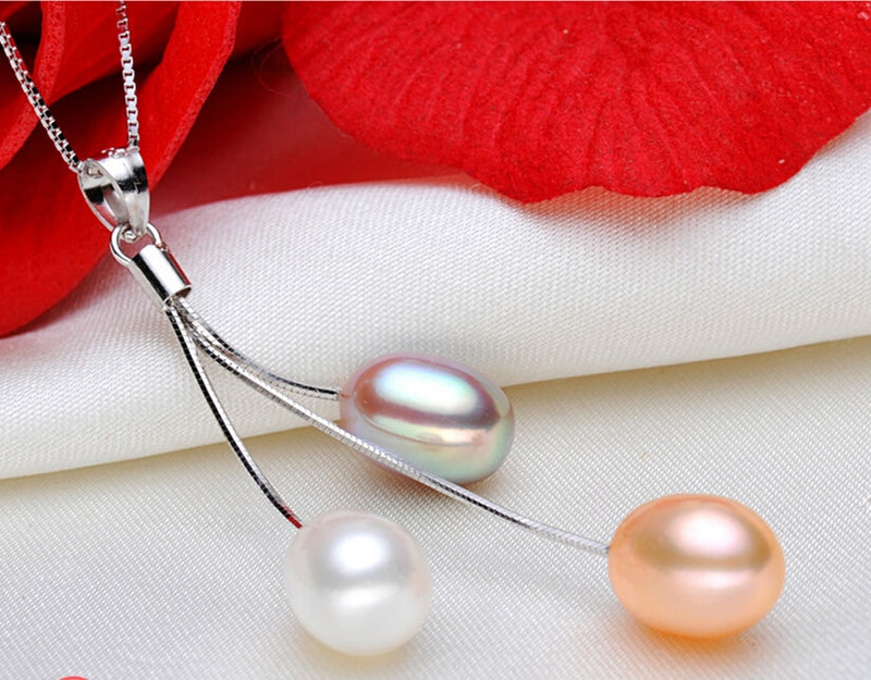ZHBORUINI 2019 Fashion Pearl Necklace Pearl Jewelry Multicolour Natural Pearl Pendant 925 Sterling Silver Jewelry For Women Gift