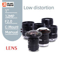 ZLKC HD 12 Megapixel Machine Vision Lens 6mm 8mm12mm  Manual Iris Zoom FA Lens for Industrial Camera C-Mount Low Distortion Lens