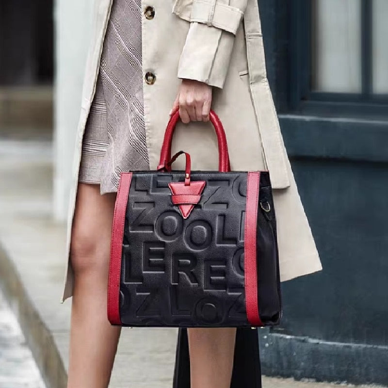 ZOOLER Red Handle Fashion genuine leather Shoulder bags women luxury Brand handbags woman tote bags designer bolsas femeninas