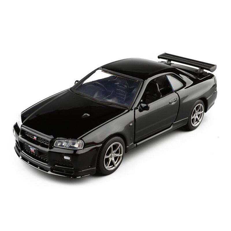 Zhenwei 1:36 Alloy Toy Car Vehicle Nissan GTR R34 Sports Car Metal Model Collection Display Model Boys Gift Toys For Children