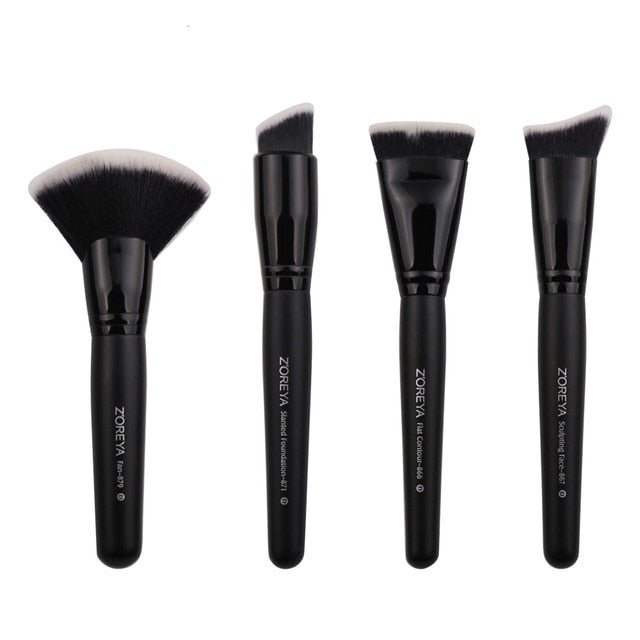 Zoreya Brand 7/15pcs Black Makeup Brushes Set Eye Shadow Powder Foundation Brush Makeup Best Blending Concealer Cosmetic Tools